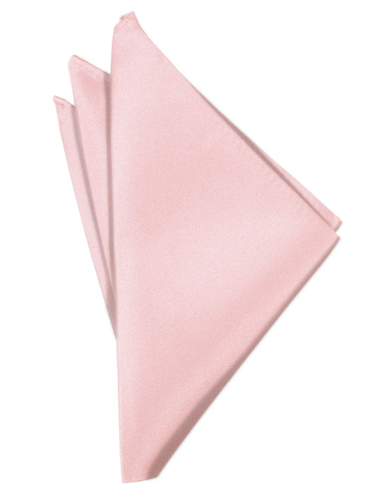 Pink Solid Satin Pocket Square