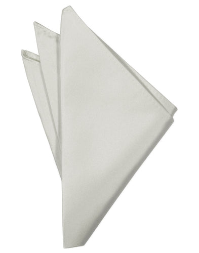Platinum Solid Satin Pocket Square