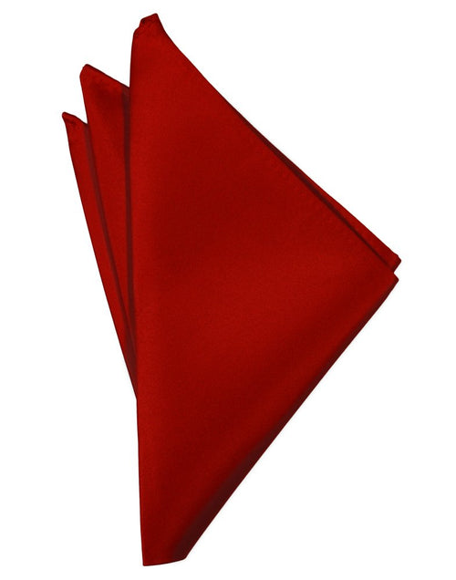 Scarlet Solid Satin Pocket Square