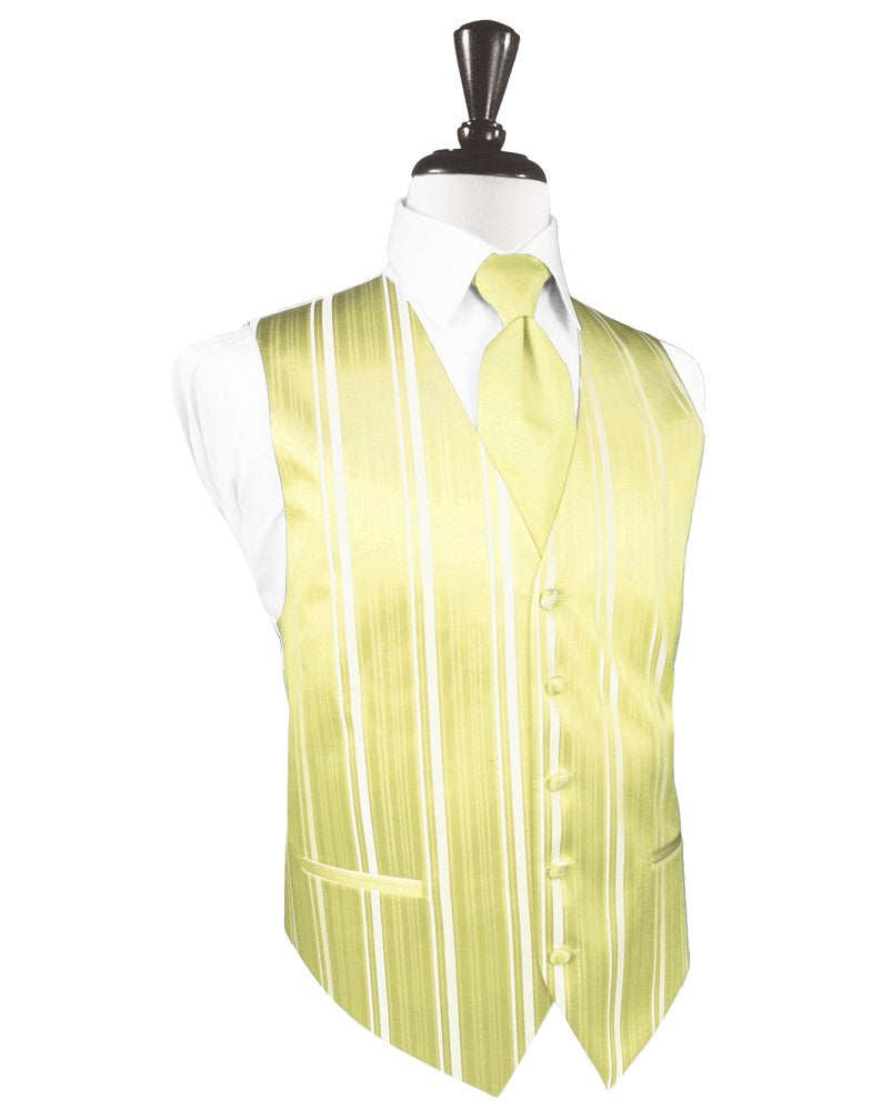 Banana Striped Satin Tuxedo Vest Banana Striped Satin Tuxedo Vest