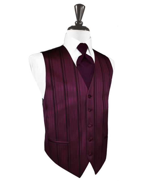 Berry Striped Satin Vest