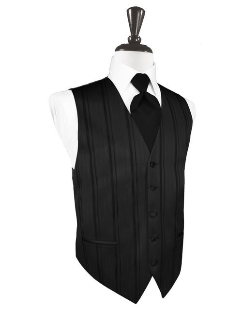 Black Striped Satin Vest