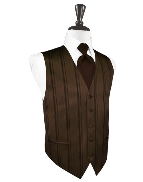 Chocolate Striped Satin Vest