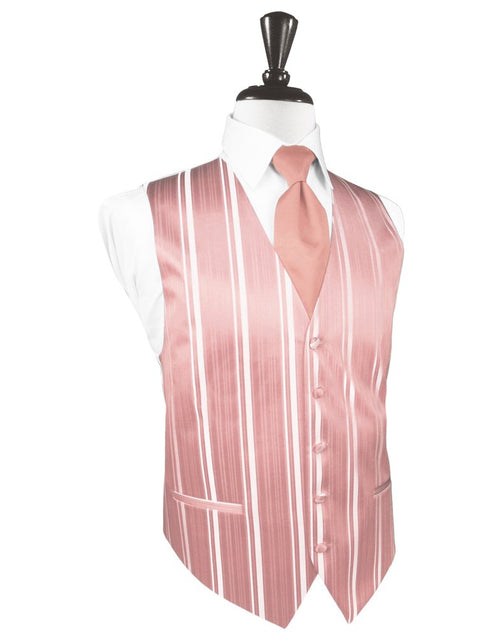 Coral Striped Satin Vest