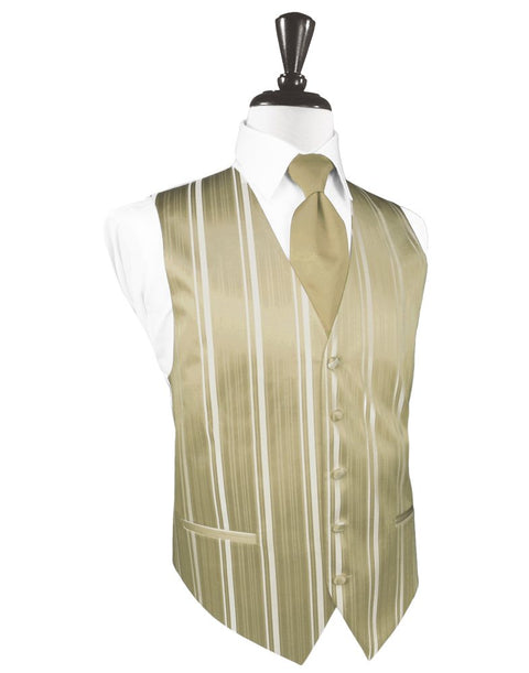 Golden Striped Satin Vest