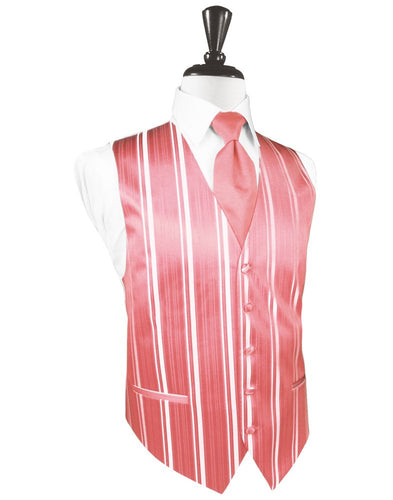 Guava Striped Satin Vest