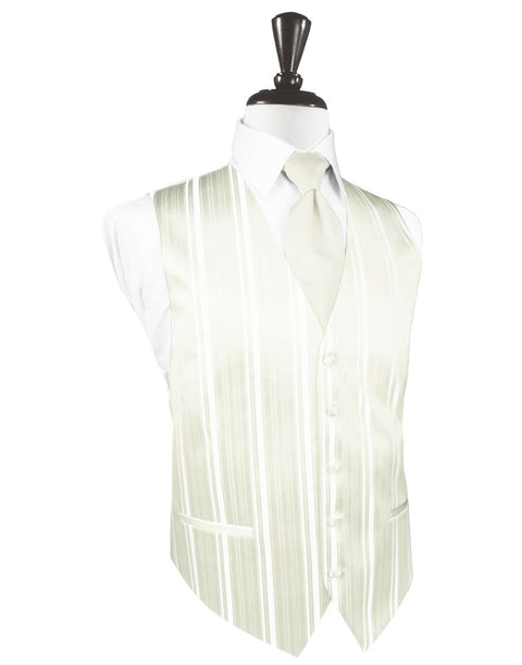 Ivory Striped Satin Vest