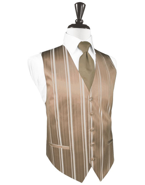 Latte Striped Satin Vest