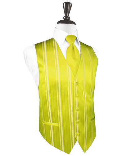 Lemon Striped Satin Vest