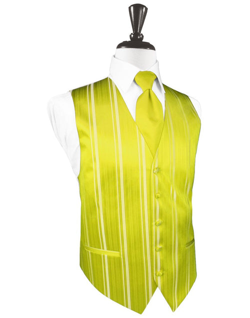 Lemon Striped Satin Vest