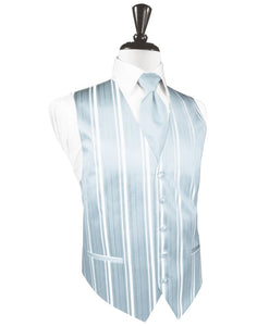Light Blue Striped Satin Vest
