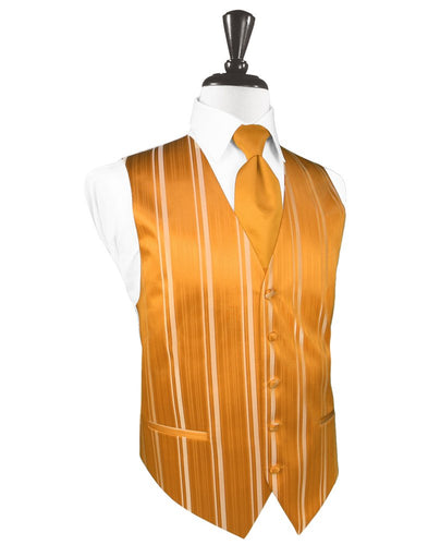 Mandarin Striped Satin Vest