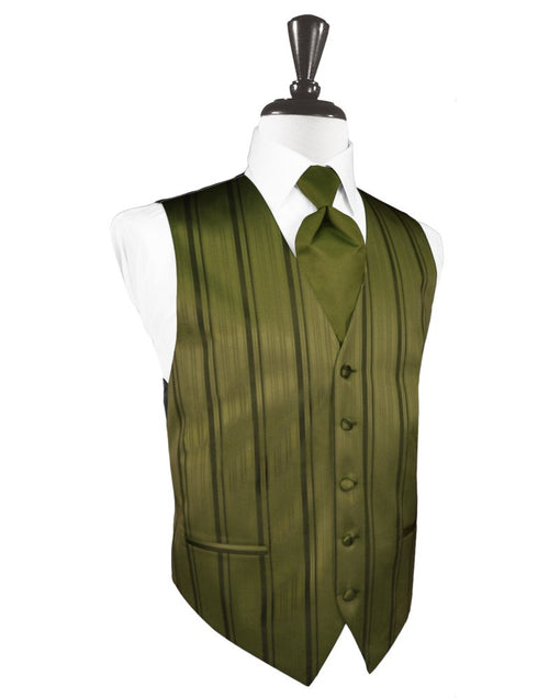 Moss Striped Satin Vest