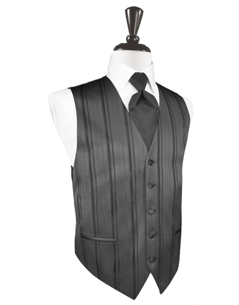 Pewter Striped Satin Vest