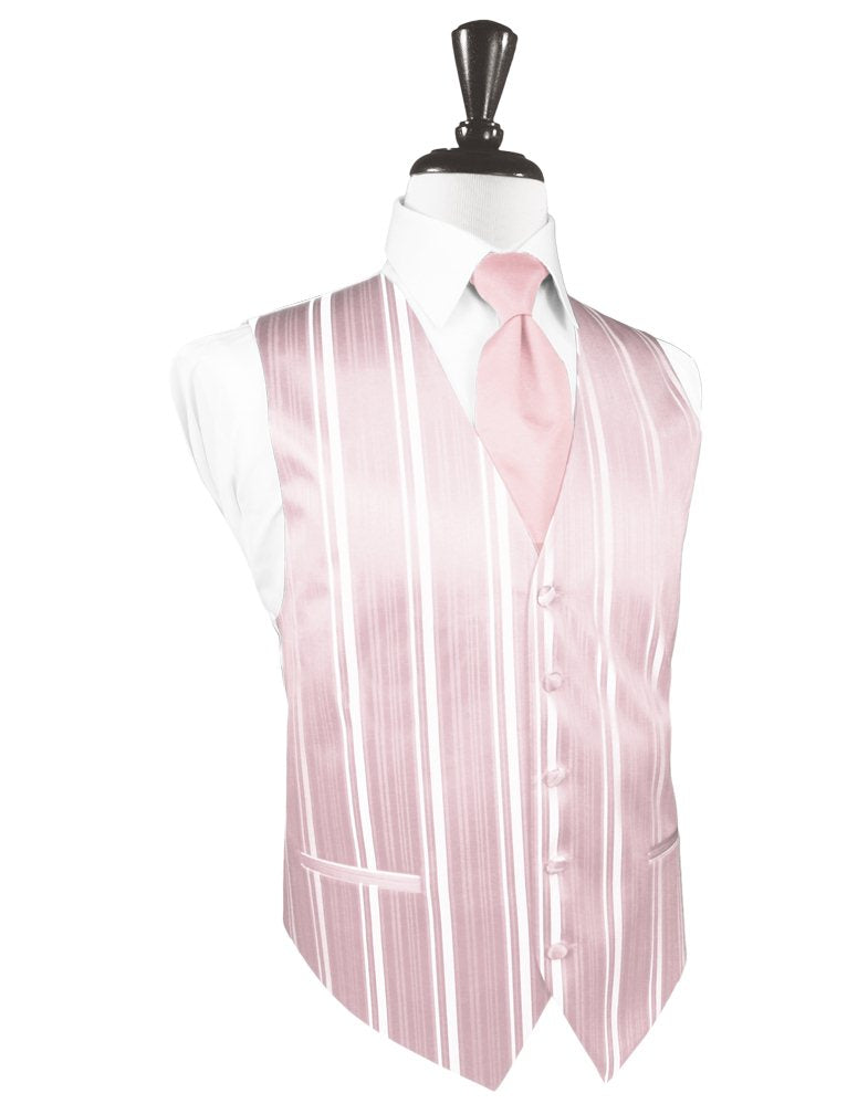 Pink Striped Satin Vest