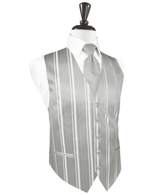 Platinum Striped Satin Vest