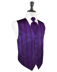 Purple Striped Satin Vest