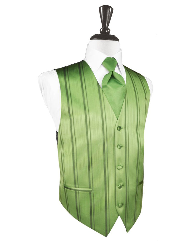 Sage Striped Satin Vest