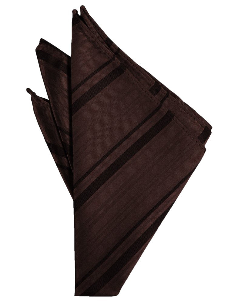 Truffle Striped Satin Pocket Square