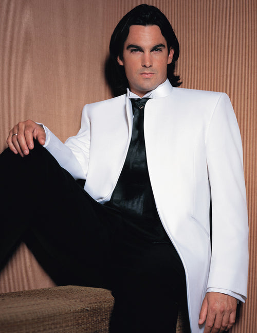 'Mirage' White Tuxedo Jacket
