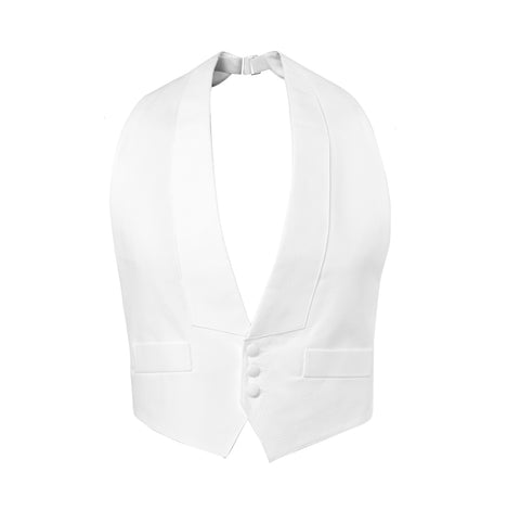 White Pique Backless Vest by Tux Park
