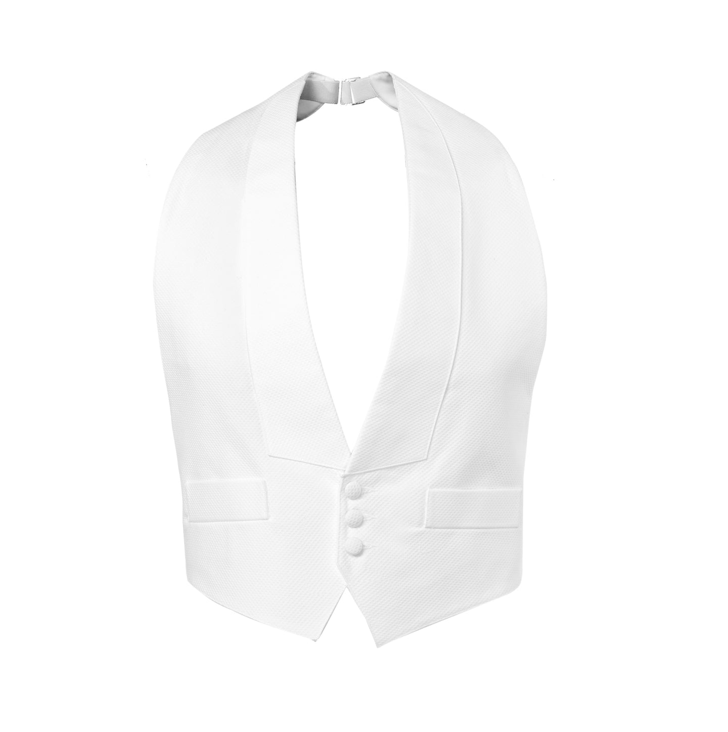 White Pique Backless Vest by Tux Park